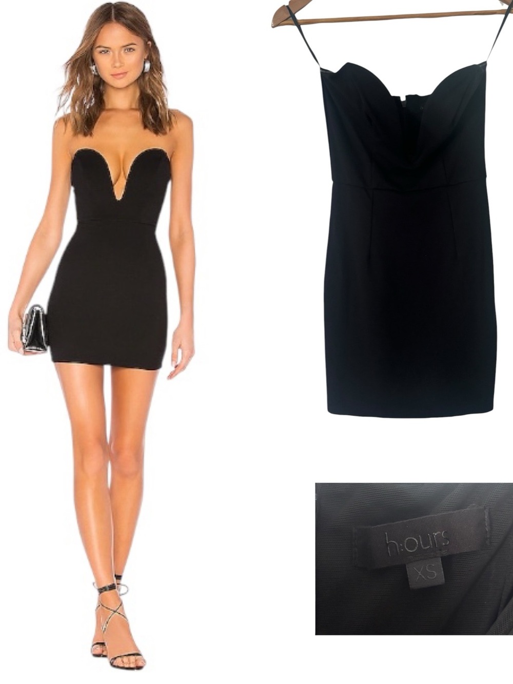 h:ours Cynlee Strapless Deep V Mini Dress